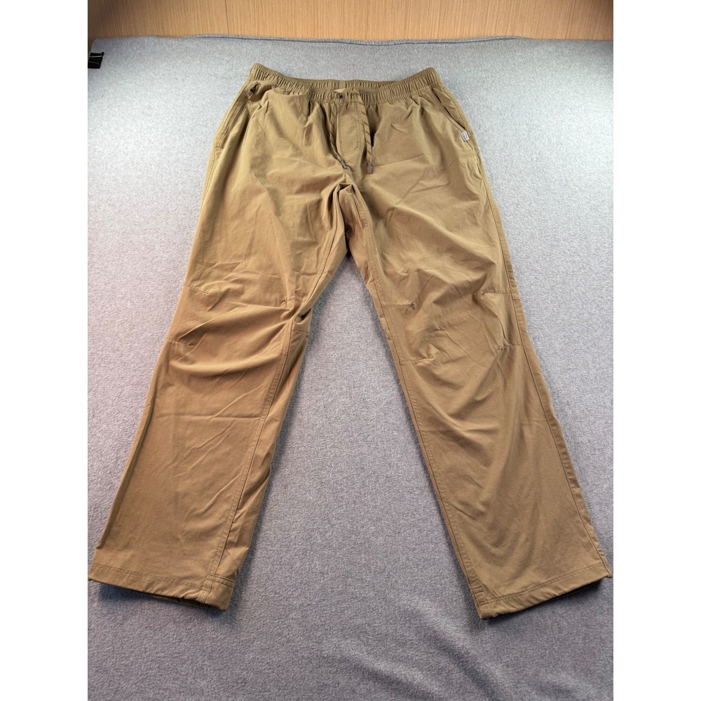 LL Bean Mens Multisport Pants Khaki Tan Elastic Waist Hiking 510948 L 30